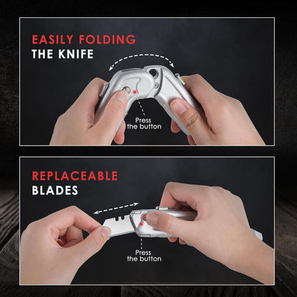 Folding Pocket Utility Knife Lock-Back Design and Rust-proof Zinc Alloy Body