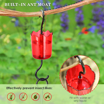 2pcs Ant Moat for Hummingbird Ant Guard - Hummingbird Feeder Accessory Hooks with Brushes