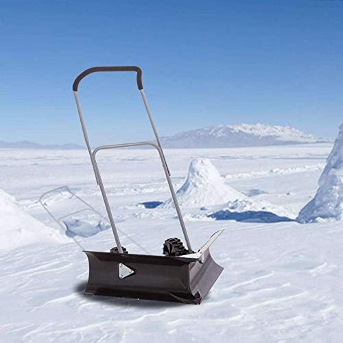 Dual Angle Rolling Snow Pusher with 6" Wheels