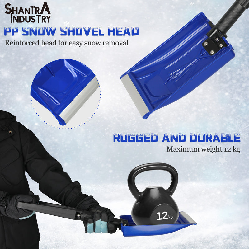 SHANTRAINDUSTRY Collapsible Snow Shovel with D-Grip Handle and Durable Aluminum Edge Blade, an Ideal Accessory for Your Car, Truck, Recreational Vehicle, etc. (Blade 6")