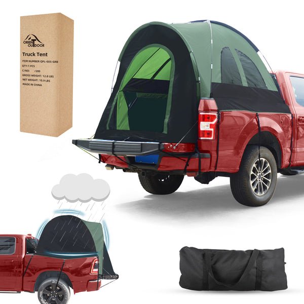 ORIENTOUTDOOR Pickup Truck Bed Tent - Double Layer 5.3'-6.6' Tent with Detachable Rain Cover, Carry Bag, and PU2000 Waterproof & Windproof Protection, Perfect for Camping