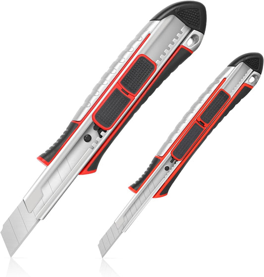 Utility Knife Box Cutters Retractable 2-Pack Set