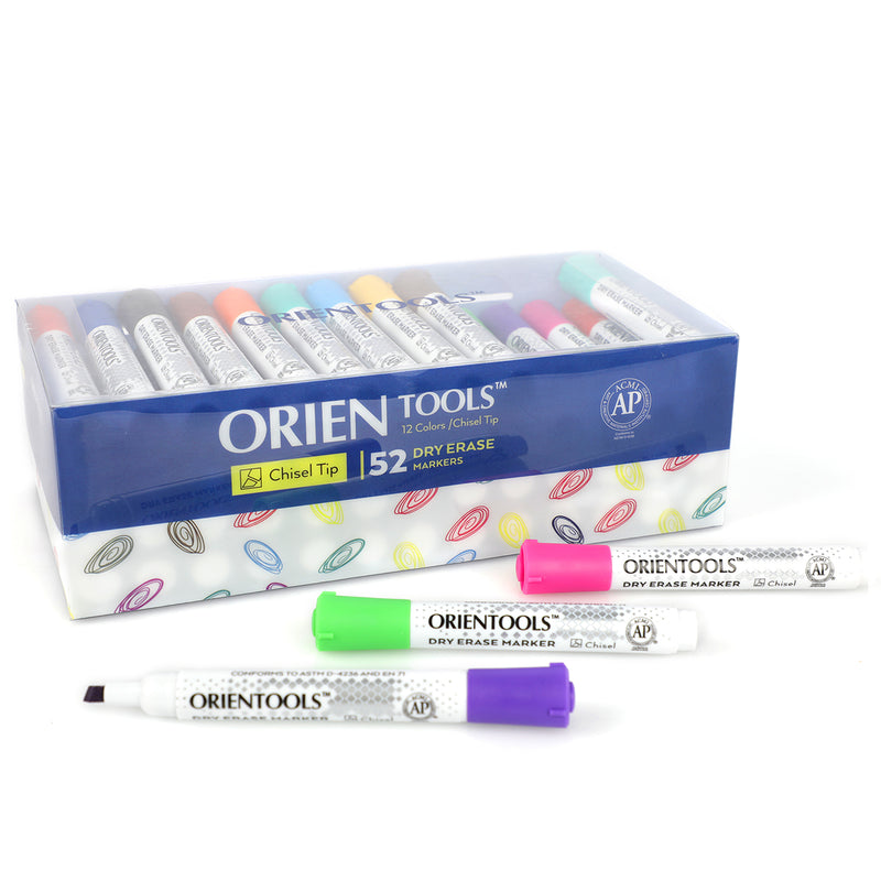 Dry Erase Markers, Bulk Pack of 52 (with Chisel Tip) – orientools
