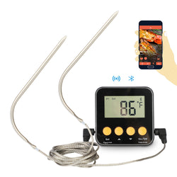 ORIENTOOLS Bluetooth BBQ Meat Thermometer Wireless Remote Thermometer Digital Cooking Thermometer with Dual Probe for Kitchen Outdoor Grill Smoker, IOS & Android Phone Supported