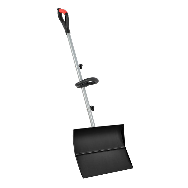 ORIENTOOLS Snow Shovel with Ergonomic Handle Grips, Easier Installation, Strain-Reducing Pusher Perfect for Shoveling or Pushing Snow, Soils and Grains. (20” Blade)
