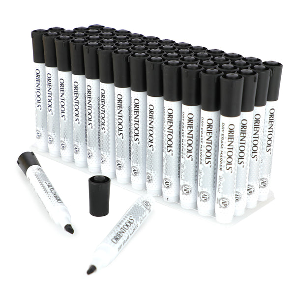 Dry Erase Markers, Black Color with Low-Odor Ink