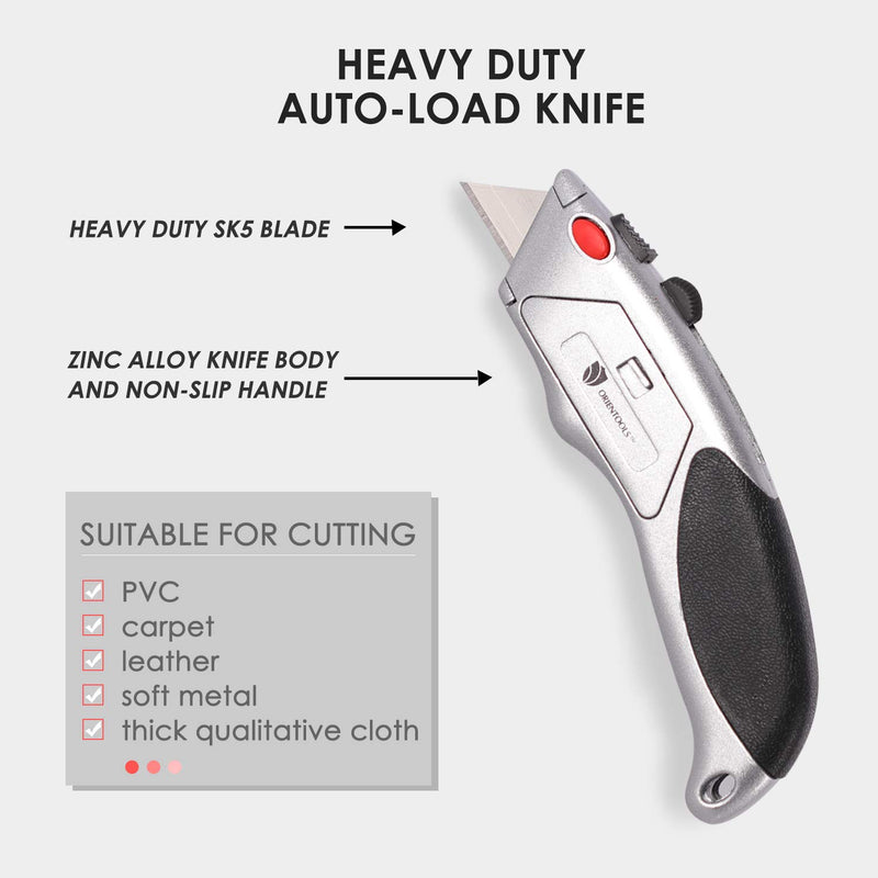 Auto-Load Heavy Duty Utility Knife (18 Blades,3 Pack)