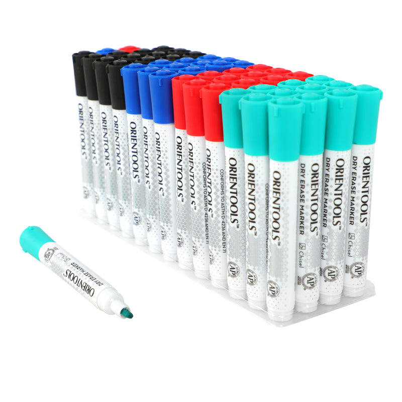 Dry Erase Markers, Bulk Pack of 52 (with Chisel Tip)