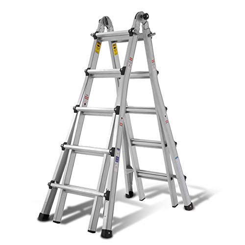 Aluminum Extension Telescopic Ladder 22 ft with Two Wheels