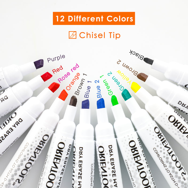 Whiteboard Markers, Assorted Colors Tip Erase Markers Bulk for Office