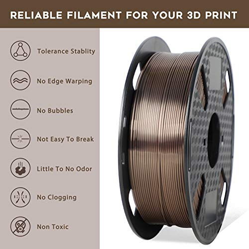 ORIENTOOLS PLA Silk 3D Printer Filament 1.75mm, Dimensional Accuracy +/- 0.05 mm, 1kg Spool (2.2lbs), Purple, Fit Most FDM Printer