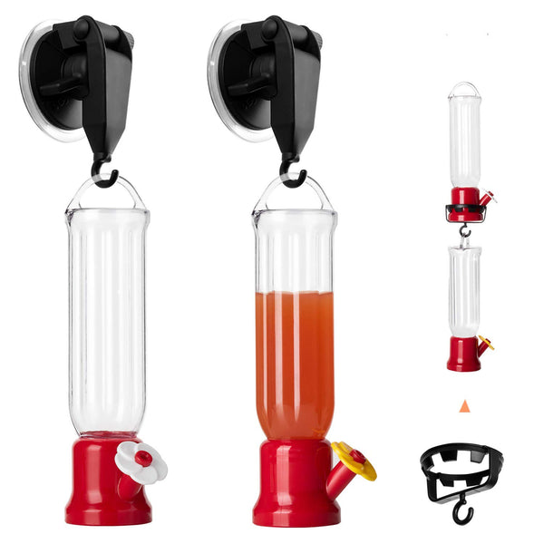 Mini Hummingbird Feeder with Window Mount Suction Cup, 2-Pack