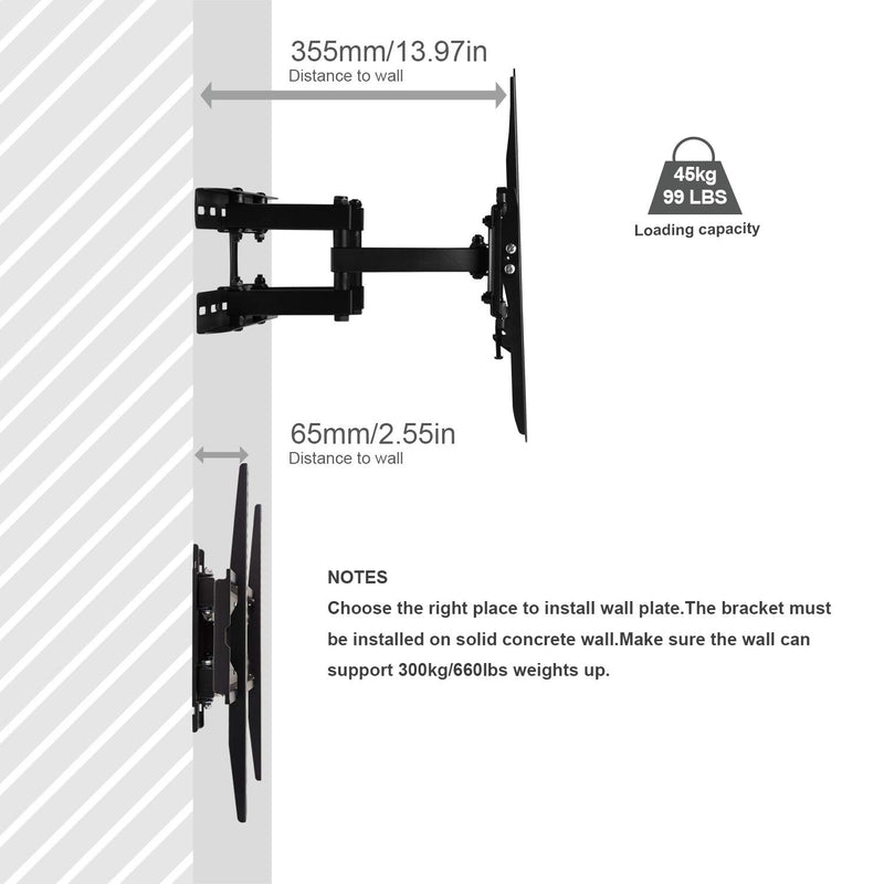 TV Wall Mount Bracket for Most 23"-56" TVs
