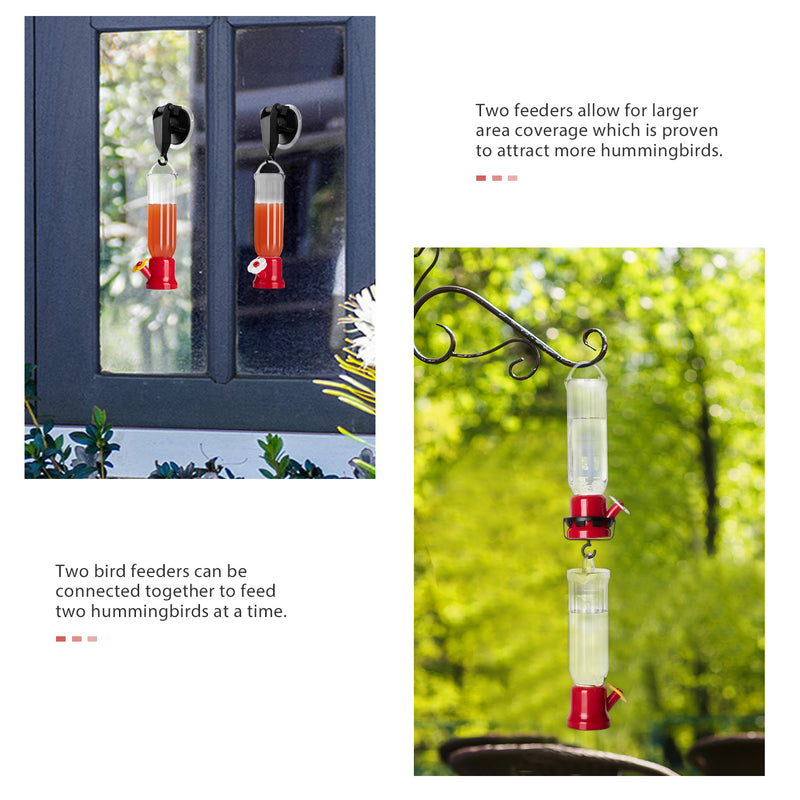 Hummingbird Feeder with Window Mount Suction Cup, 4-Pack