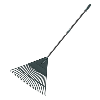 Garden Rake with Adjustable Extendable Steel Tube 42 to 60 Inches with 22 Tines