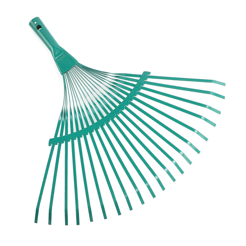 ORIENTOOLS Steel Leaf Rake, Garden Replacement Rake Head, 18.5” Professional Gardening Tools (Green, 20 Tines)