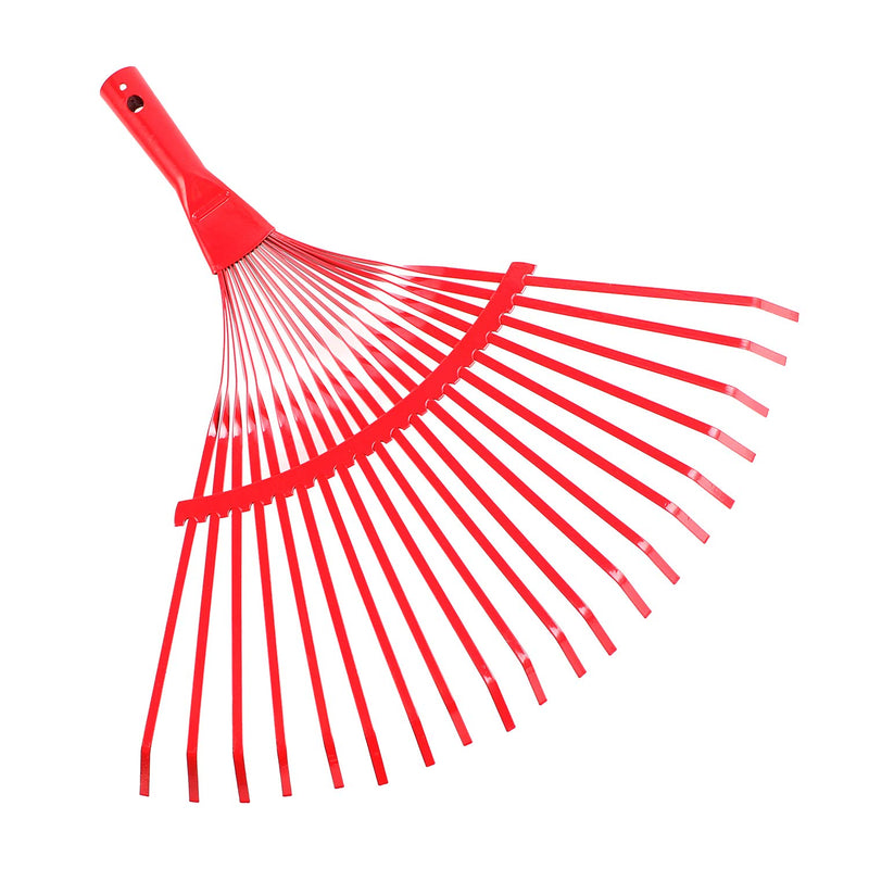 ORIENTOOLS Steel Leaf Rake, Garden Replacement Rake Head, 18.5” Professional Gardening Tools (Red, 20 Tines)