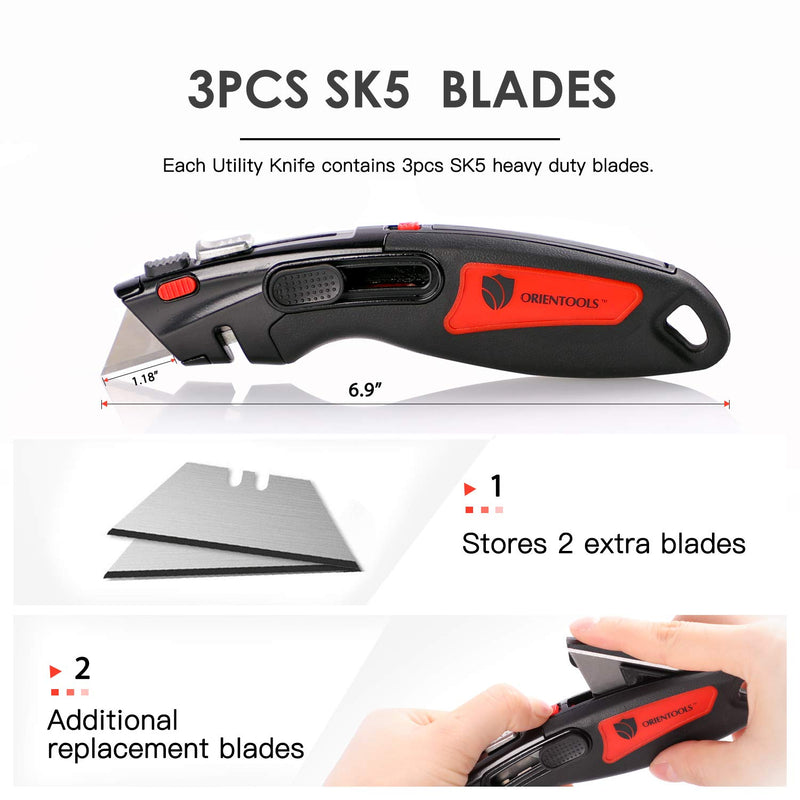 Folding Utility Knife, SK5 Heavy Duty Retractable and Folding Box
