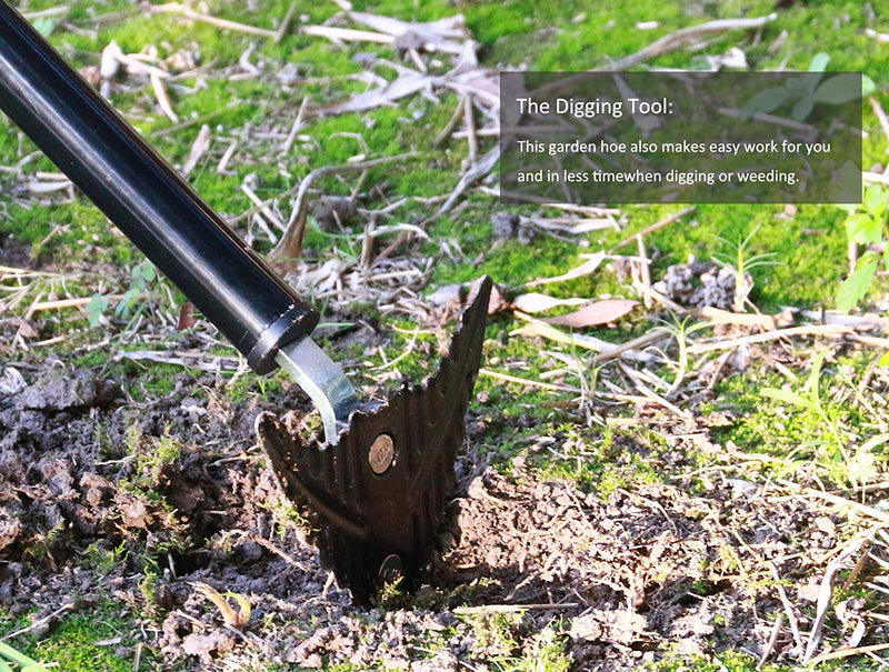 Winged Weeder with Telescoping Handle, Garden Warren Hoe with Large Blade