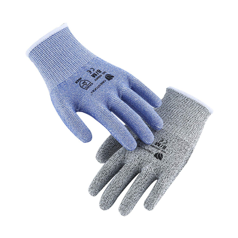 2 Pack of Cut Resistant Gloves with Level 5 Protection (Blue&Grey M/L/ –  orientools