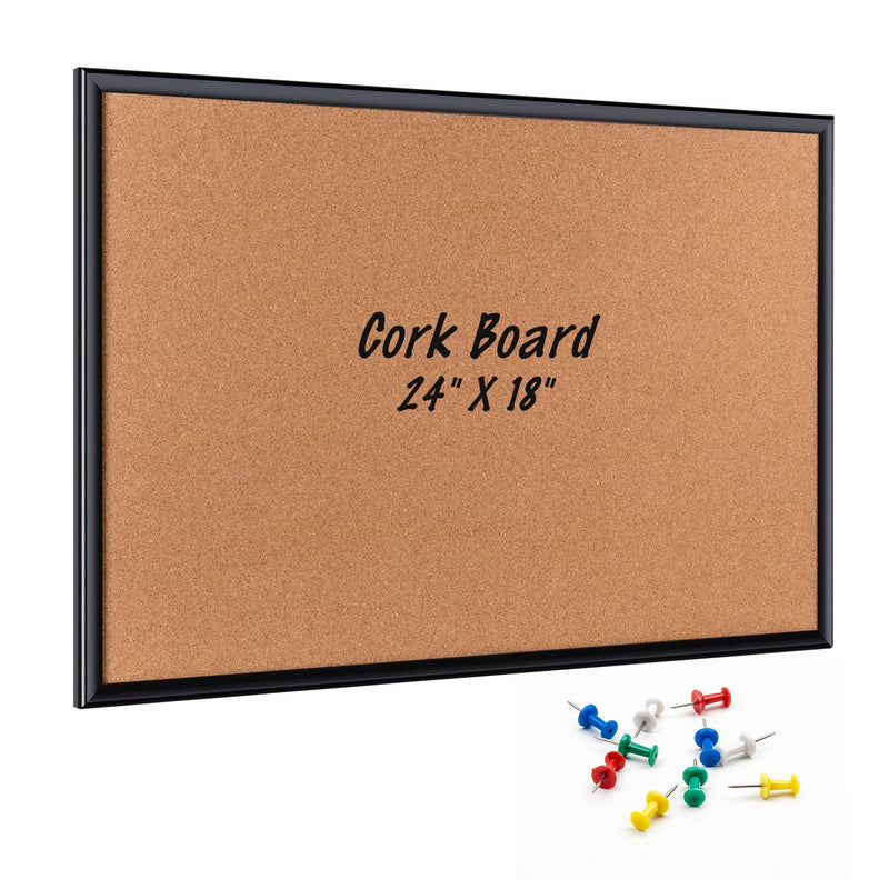Cork Board with 10 Color Pins (24*18 Inches)